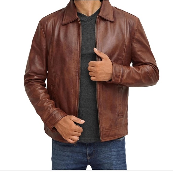 Real Leather | Jackets & Coats | Reeves Mens Harrington Brown Real ...